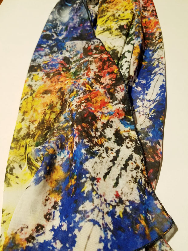 Flowing Scarf "Between Black and White"