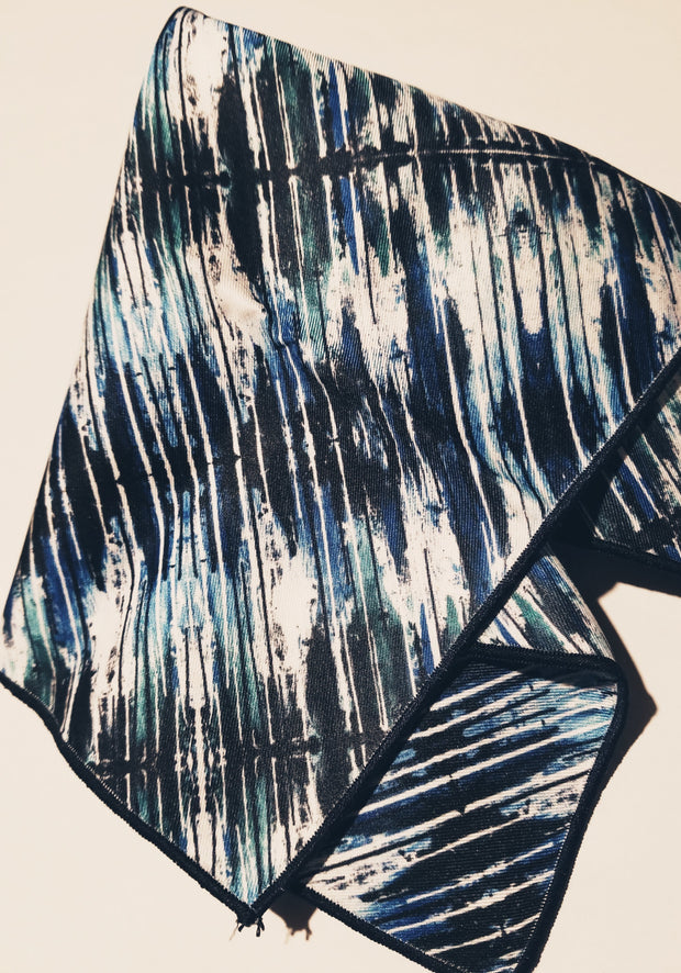 Pocket Square, "Blue and Black Drip"