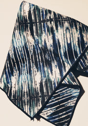 Pocket Square, "Blue and Black Drip"