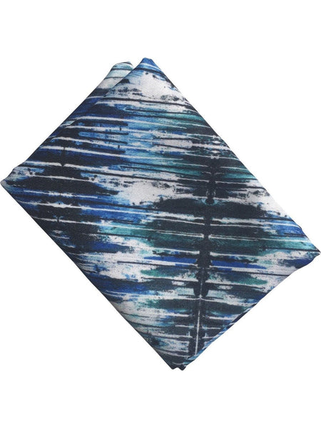 Pocket Square, "Blue and Black Drip"